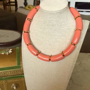 Vintage Coral Resin Choker Necklace Signed Kenneth Lane